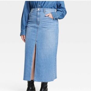 Women's High-Rise Denim Maxi Skirt - Universal Thread™ Medium Wash 22